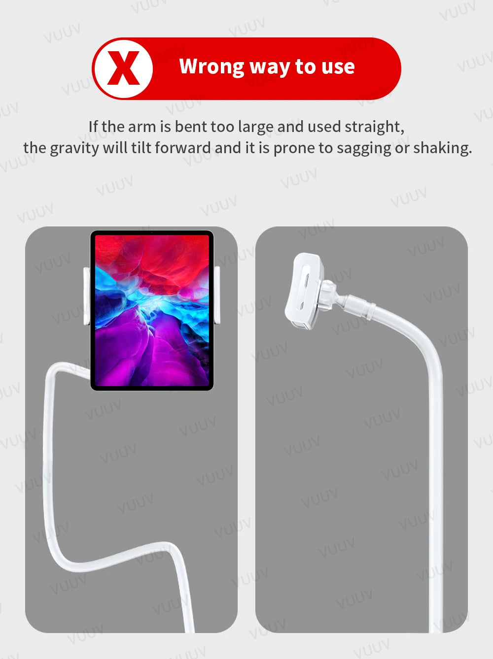 Tablet Bracket for Bed Desk Gooseneck Tablet Stand Flexible Long Arm Clamp 11 inch Tablet Holder For Smartphone Redmi Lenovo Pad