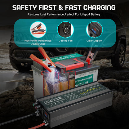 Solar System Charger 12V 60A Lifepo4/Lithium Battery Power Adapter 60A 12.8V Adjustable Current/Voltage Battery Accessories