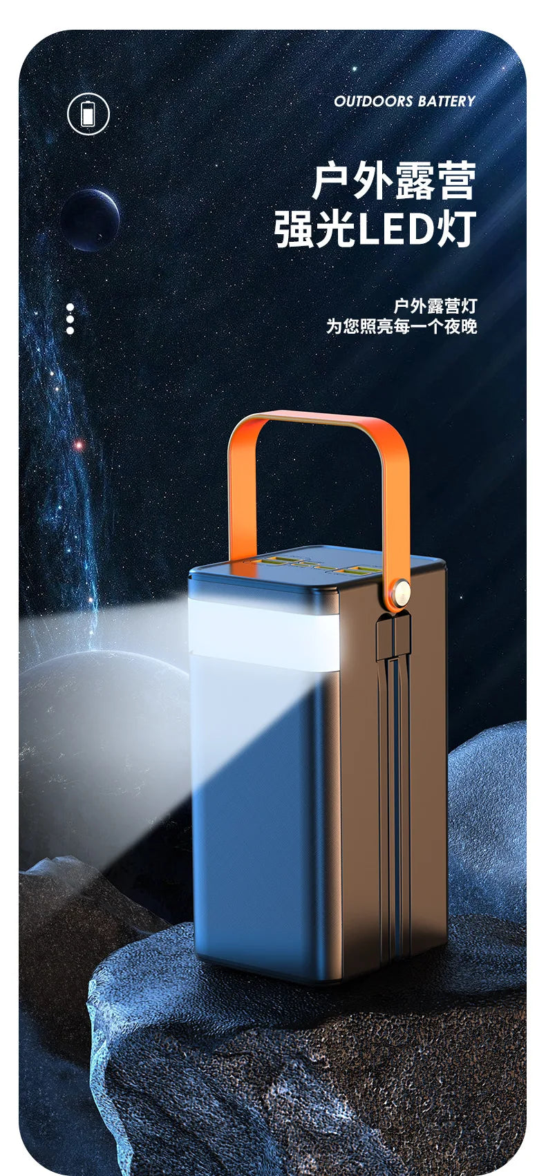 PowerBank 60000mAh 30000mAh 20000mAh Spare battery Portable Charger Mobile External Battery Fast charging For Camping iPhone