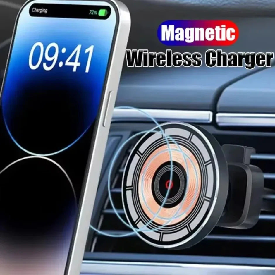 Magnetic Car Wireless Charger 360° Rotation Car Mount for iPhone 12-16 Pro Max Chargers Fast Charging Station Navigation Bracket