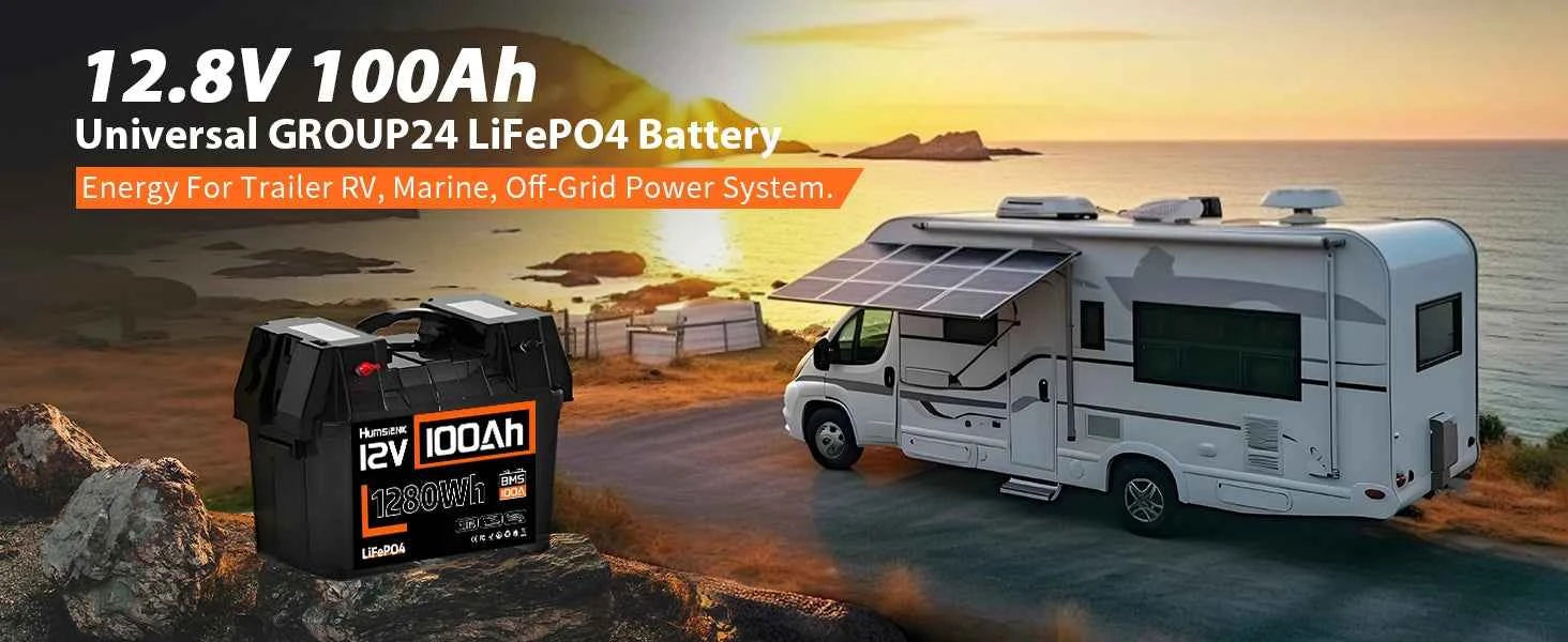 Humsienk 12V 100AH LiFePO4 Battery for RV/Camping