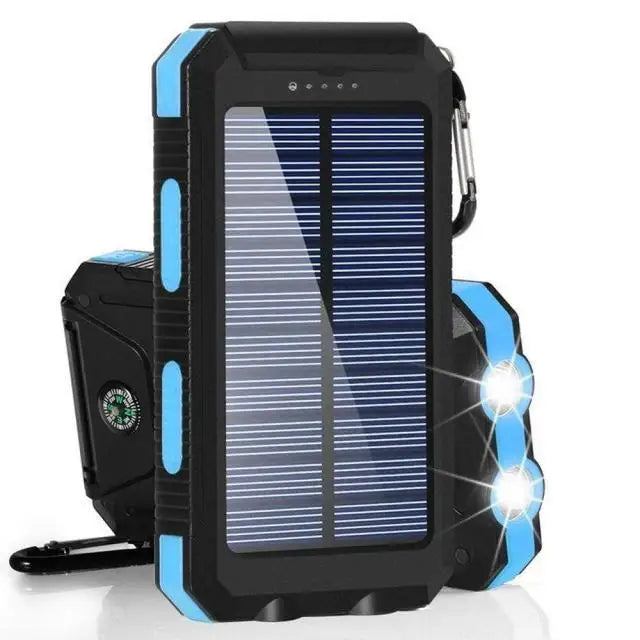 Solar Power Bank 80000mAh Portable Charging Poverbank External Battery Charger Strong Light LDE Light for All Smartphones