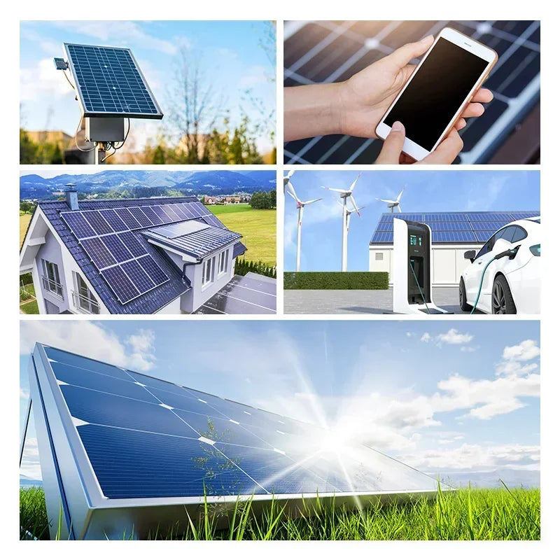 1200W Solar Panel Charger with 100A Controller Dual USB 12V Battery Charging System for Outdoor Camping Car Yacht RV Hiking