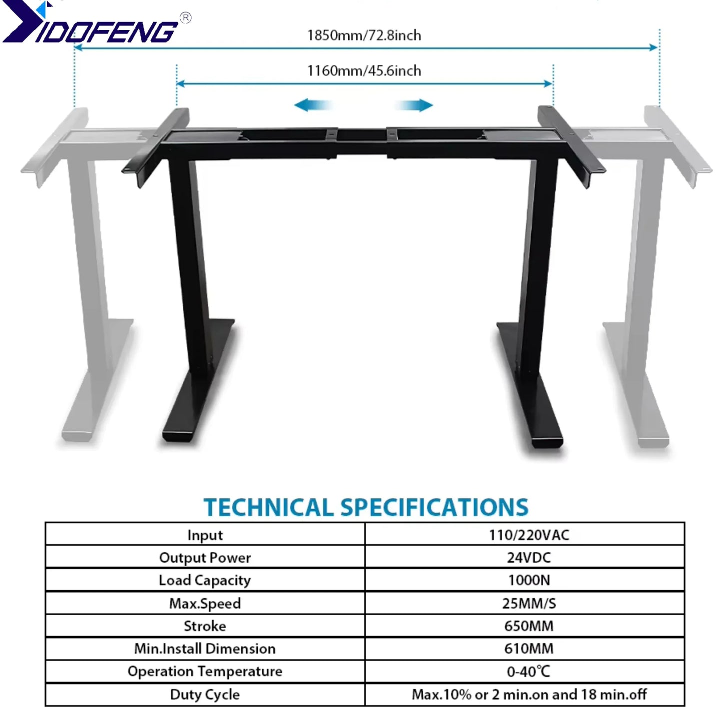 Black or White Electric Stand Up Desk Two/Three Sections Electric Dual Motor Height Adjustable Table Lifting Desk Frame