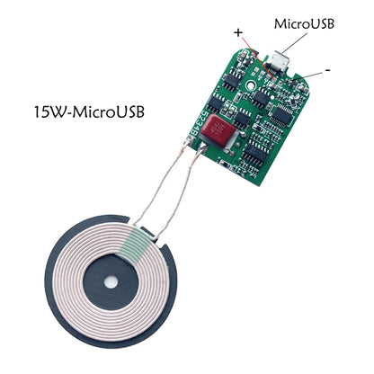 10W 15W 20W High Power Wireless Charger Transmitter Module Type C Micro USB + Coil QC/PD/QI Standard Fast Charging Circuit Board