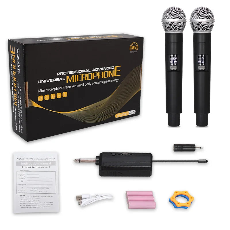 Wireless Microphone Original Professional Ultra High Frequency Heavy Duty Charging Type 4 Microphone Video Karaoke Singing