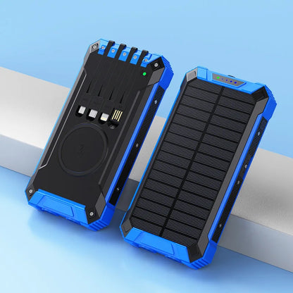 Solar Power Bank Wireless 200000mAh Large Capacity Fast Charging External Battery Outdoor Survival Emergency Equipment