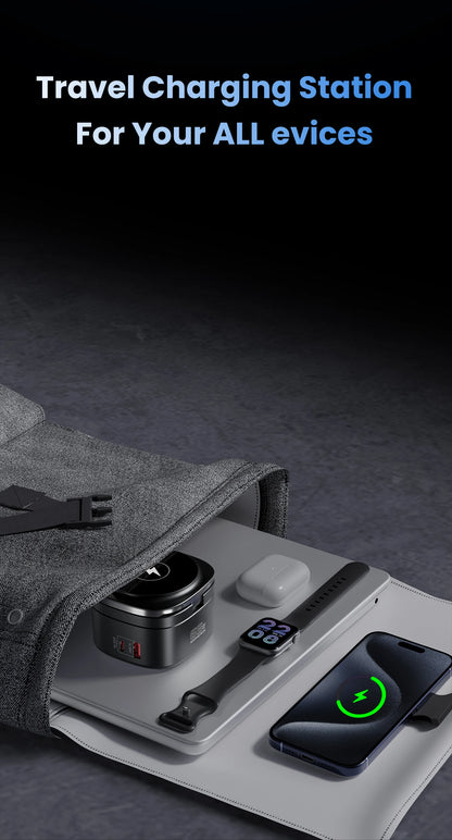 65W GaN USB Type C Wireless Charger Station 5 In 1 USB C PD3 0 QC3 0 For Mackook iPad iPhone 16 AirPods iWatch Wireless Charger