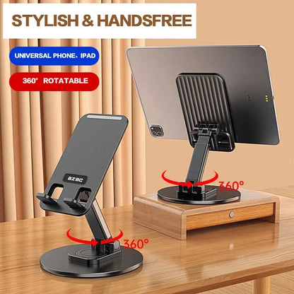 Universal Phone Stand for Desk 360 °   Rotating Multi-Angle Non-Slip Metal Base Foldable Holder for iPhone 13/14/15 pro Xiaomi S