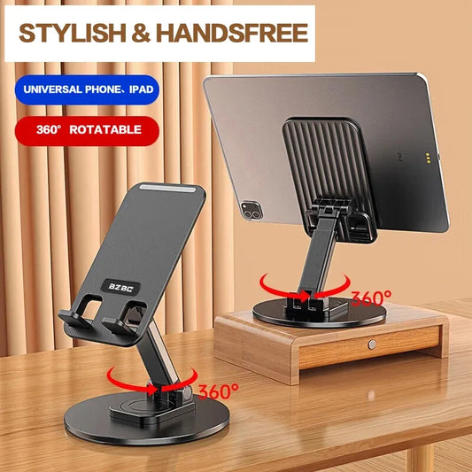 Universal Phone Stand for Desk 360 °   Rotating Multi-Angle Non-Slip Metal Base Foldable Holder for iPhone 13/14/15 pro Xiaomi S