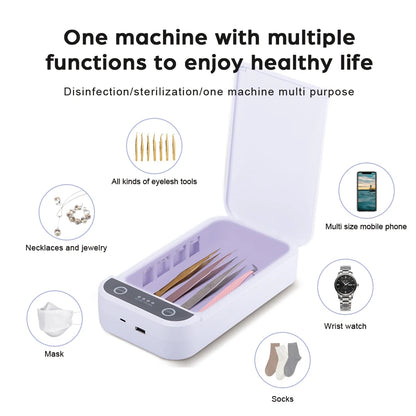 UV Light Sanitizer Box Tweezers/Phone/Baby care sterilizer Portable UVC Disinfectant Aroma Function for Eyelash Extension Tool