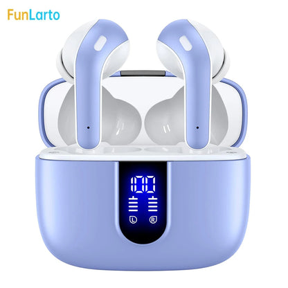Wireless Earphones with Bluetooth 5.3, Quad-Mic Call Noise Reduction ENC, 50H Playtimes Wireless Earbuds Bluetooth Headphones