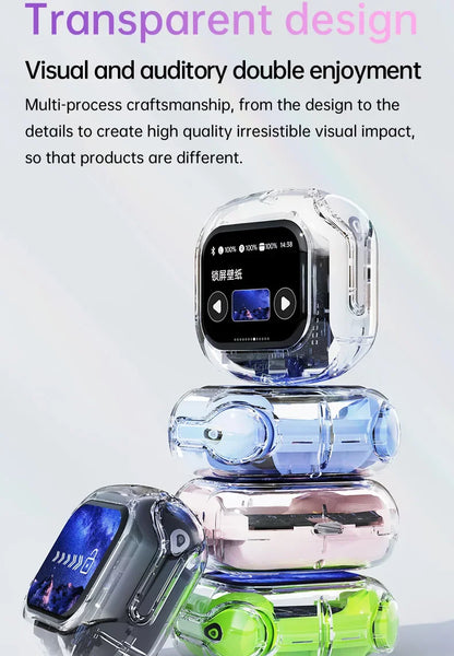 Wireless Bluetooth-compatible Earphones Air31 intelligent Touch Color LCD Screen TWS Earbuds HIFI Noise Reduction Stereo Headset