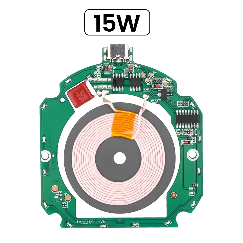 10W 15W High Power Wireless Charger Transmitter Module Type C + Coil for QI Standard Fast Charging Circuit Board with Protection