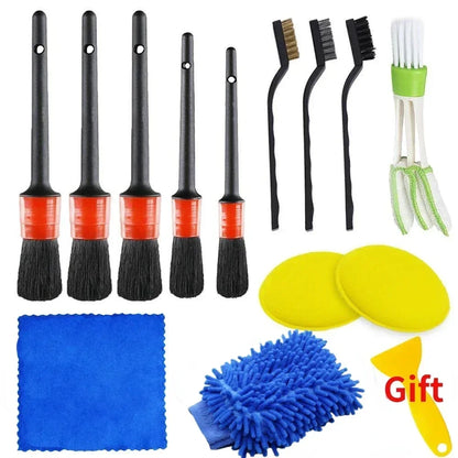 Car Interior Cleaning Kit – Detailing Brushes, Sponges, Microfiber Towels & Vent Cleaning Tools