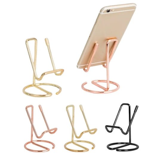 Cell Phone Stand for Desk, Business Card Holder,Cute Metal Cell Phone Stand, Metal Wire Cellphone Cradle Dock for Phone Tablet