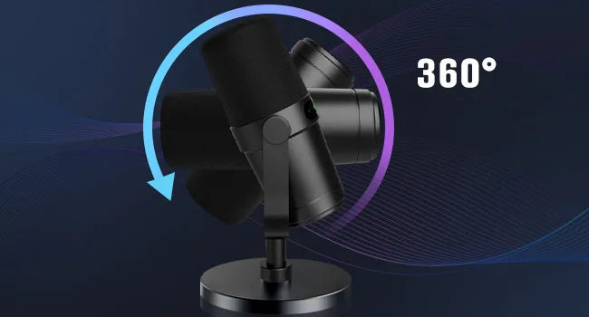 Dynamic Microphone for Podcasts Games Live Broadcast USB/XLR Touch Screen Control Sound Insulation Built-in Headset Output