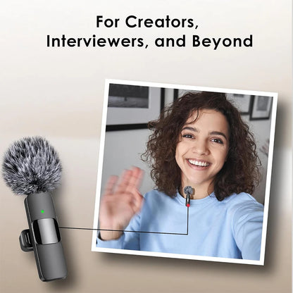 Video Record Microphone Noise Canceling Mini Microphone System 2.4G Intelligent Microphone for iPhone Computer Tablet Camera