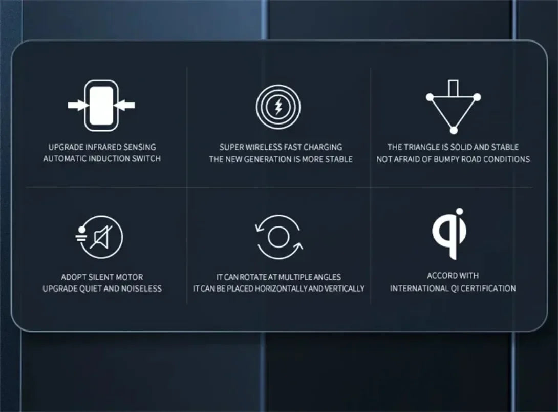 Wireless Car Phone Holder Universal navigation Clip Sensing Open Close Navigation Mount Wireless Charging Automobile Accessori