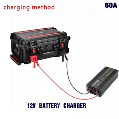 Solar System Charger 12V 60A Lifepo4/Lithium Battery Power Adapter 60A 12.8V Adjustable Current/Voltage Battery Accessories
