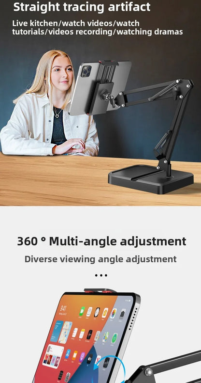 Tablet Stand for Desk iPad Stand Holder ,Foldable Home Office Desk Accessories for iPad Holder Portable Fits iPhone 4-15.9