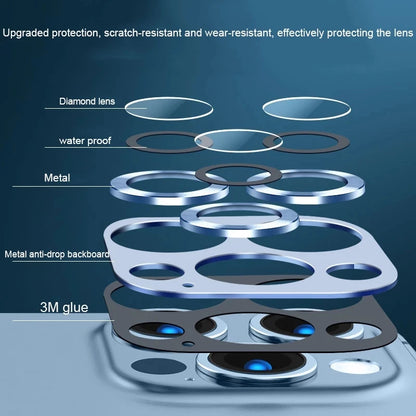 Full Cover Camera Lens Protector For iPhone 14 Pro Max 13 Pro Tempered Glass For iPhone 11 12 Pro Max 13 Mini Metal Lens Glass
