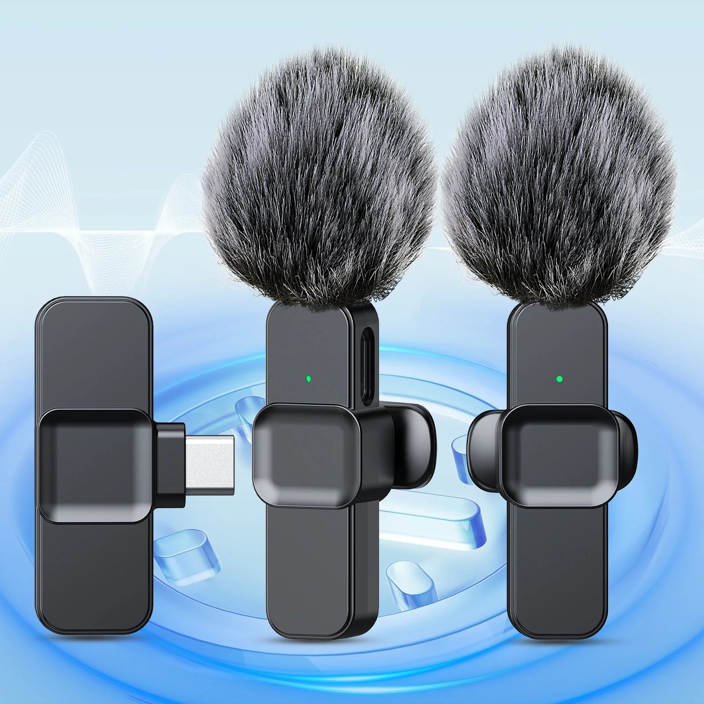 New Wireless Lavalier Microphone Portable Audio Video Recording Mini Microphone for iPhone Android PC Camera Live Gaming Phone