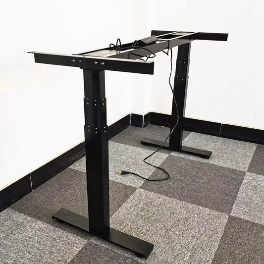 Black or White Electric Stand Up Desk Two/Three Sections Electric Dual Motor Height Adjustable Table Lifting Desk Frame
