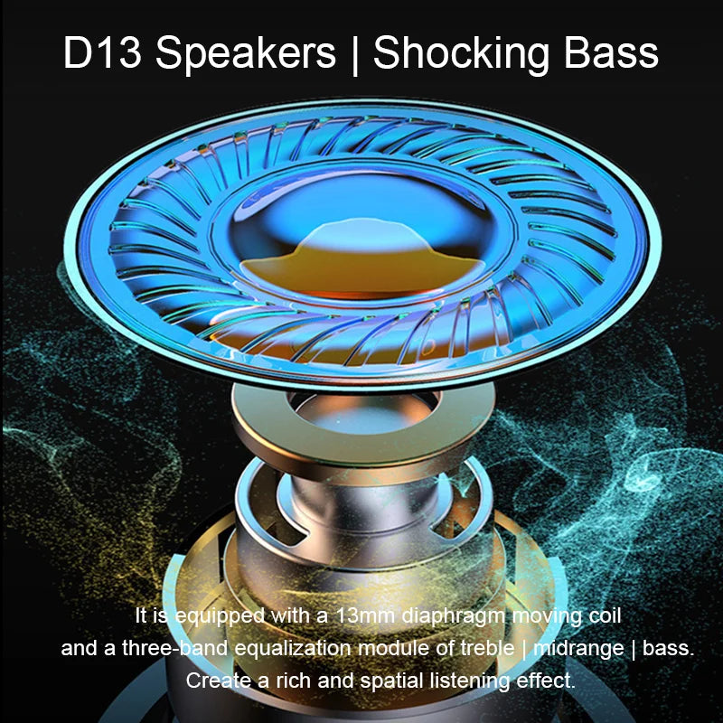 Bluetooth Earphones TWS Gaming Earbuds Wireless Headphones With Mic Bass Audio Sound 9D Stereo HiFi Headset For Xiaomi Lenovo