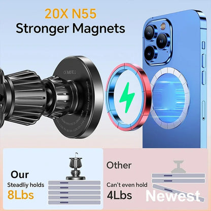 UYUXIO Magnetic Car Mount Charger Windshield Dash Magnet Mobile Phone Holder in Car for iPhone 16 15 Pro Max 14 Plus 13 12