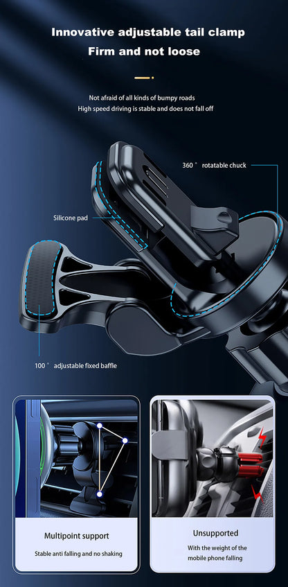 Magnetic Wireless Car Charger Mount 30W Fast Charging Air Vent Phone Holder Stand for iPhone 16 15 14 13 12 Pro Max Plus Safe