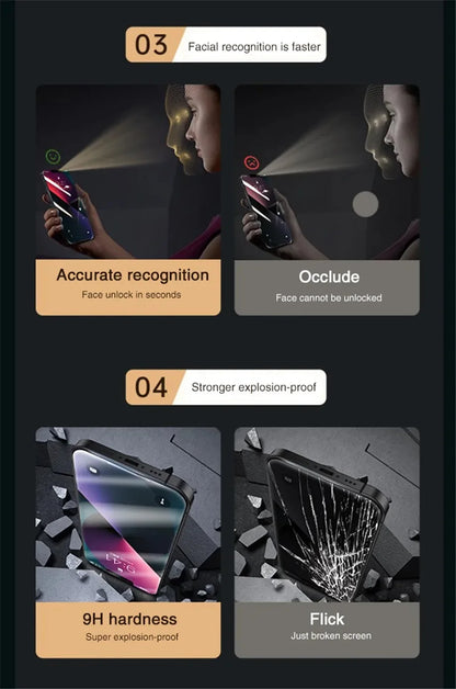 1-2Pcs Full Cover Privacy Screen Protector For IPhone 16 15 13 11 14Pro Max Anti-spy Tempered Glass For iPhone X XS Max XR Glass