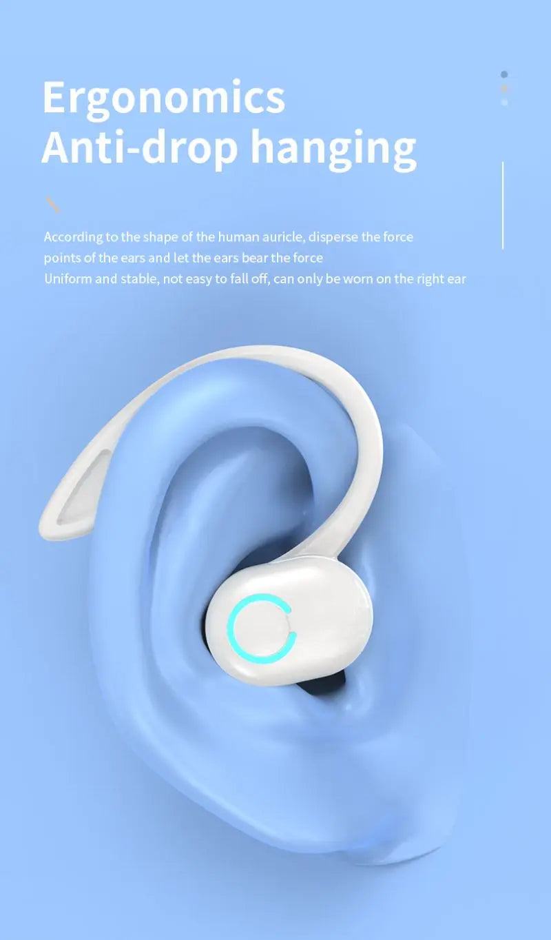 Bluetooth 5.2 Business Wireless Headphone Ear-Hook Mini HIFI Bass Noise Cancelling Earphone With Mic Earbud Sport Game Headset