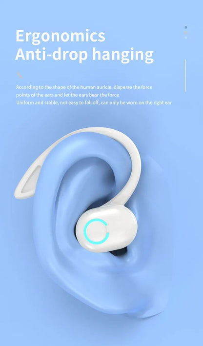 Bluetooth 5.2 Business Wireless Headphone Ear-Hook Mini HIFI Bass Noise Cancelling Earphone With Mic Earbud Sport Game Headset