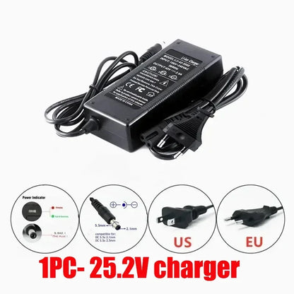 24V 100Ah Lithium Battery 6S6P Rechargeable Battery Packs Electric Scooter Bicycle Batteries Solar BMS+ Charger