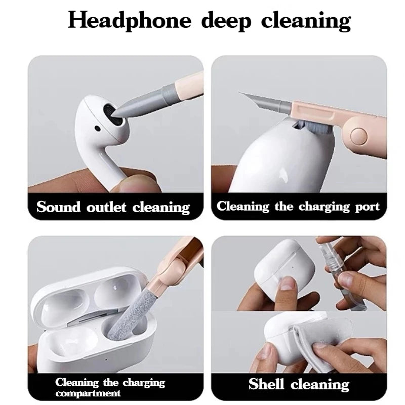 7-in-1 Keyboard Cleaning Kits Airpods Cleaner Headset Cleaner Pen Laptop Screen Cleaning Bluetooth Earphones Cleaning Kit