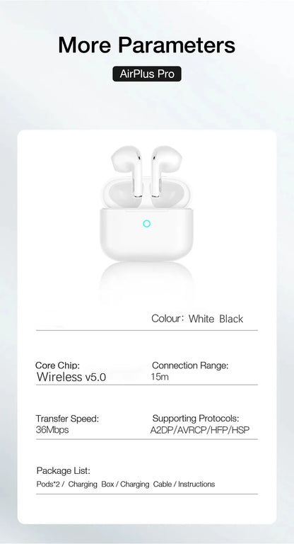 Bluetooth 5.3 True Wireless Earbuds with Charging Box Waterproof Earphone Volume Control Mini TWS Headphone Handsfree for Sports