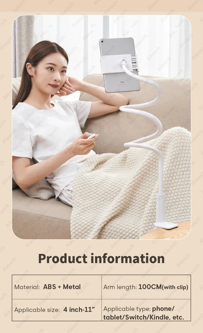 Tablet Bracket for Bed Desk Gooseneck Tablet Stand Flexible Long Arm Clamp 11 inch Tablet Holder For Smartphone Redmi Lenovo Pad