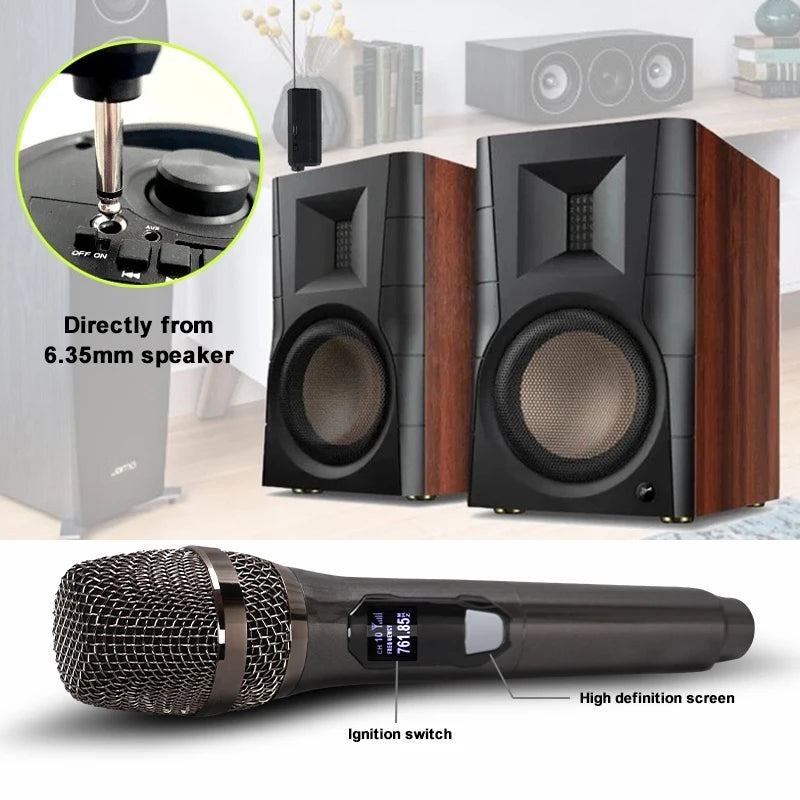 Wireless Microphone Original Professional Ultra High Frequency Heavy Duty Charging Type 4 Microphone Video Karaoke Singing