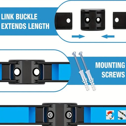 8,12,18,24inch Magnetic Tool Holder Heavy Duty Tool Bar,Space Saving Metal Organizer Rack Tool for Workshop Garage Home