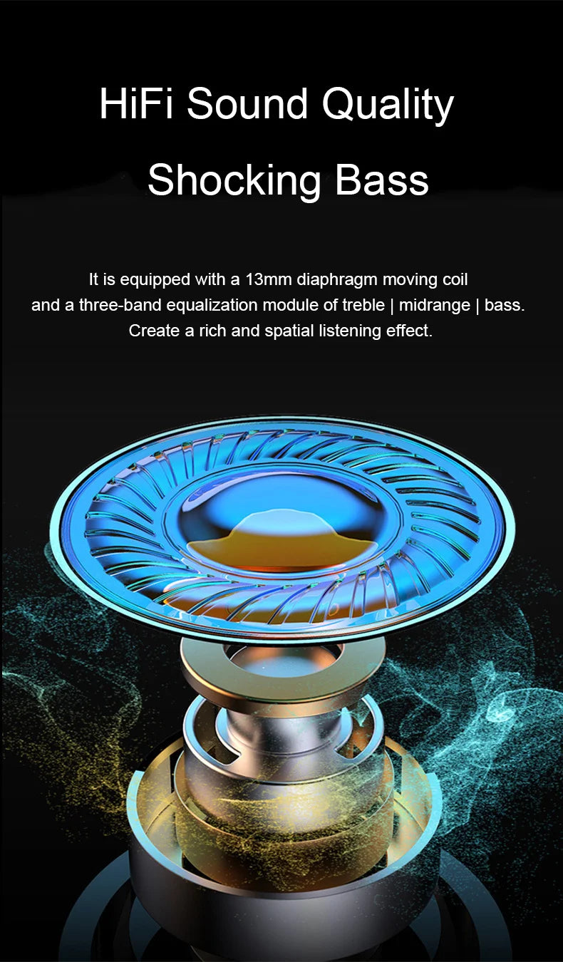 Bluetooth Earphones TWS Gaming Earbuds Wireless Headphones With Mic Bass Audio Sound 9D Stereo HiFi Headset For Xiaomi Lenovo