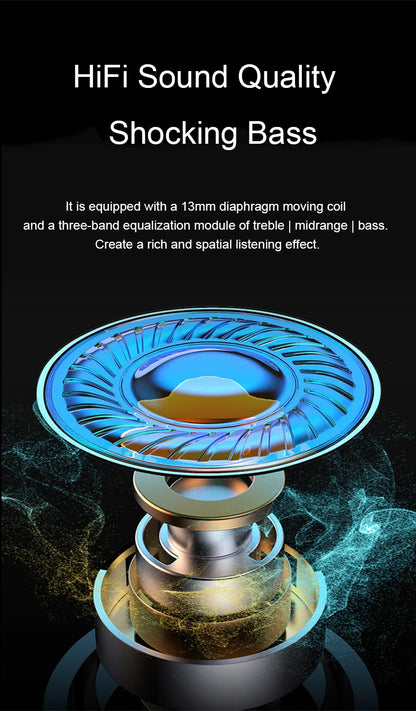 Bluetooth Earphones TWS Gaming Earbuds Wireless Headphones With Mic Bass Audio Sound 9D Stereo HiFi Headset For Xiaomi Lenovo