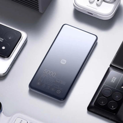 XIAOMI Ultra Slim Power Bank 5000 mAh 20W MAX PB0520MI,Card‑Style USB‑C Fast Charge, Dual‑Way,10 mm Thin,For iPhone 16 15 14 pro
