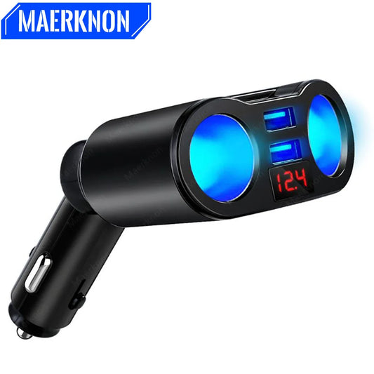 Car Charger 3.1A Dual USB Car Quick Charging Adapter For iPhone 13 12 11 Xiaomi Huawei Phones 2 Port LED Display Car USB Charger
