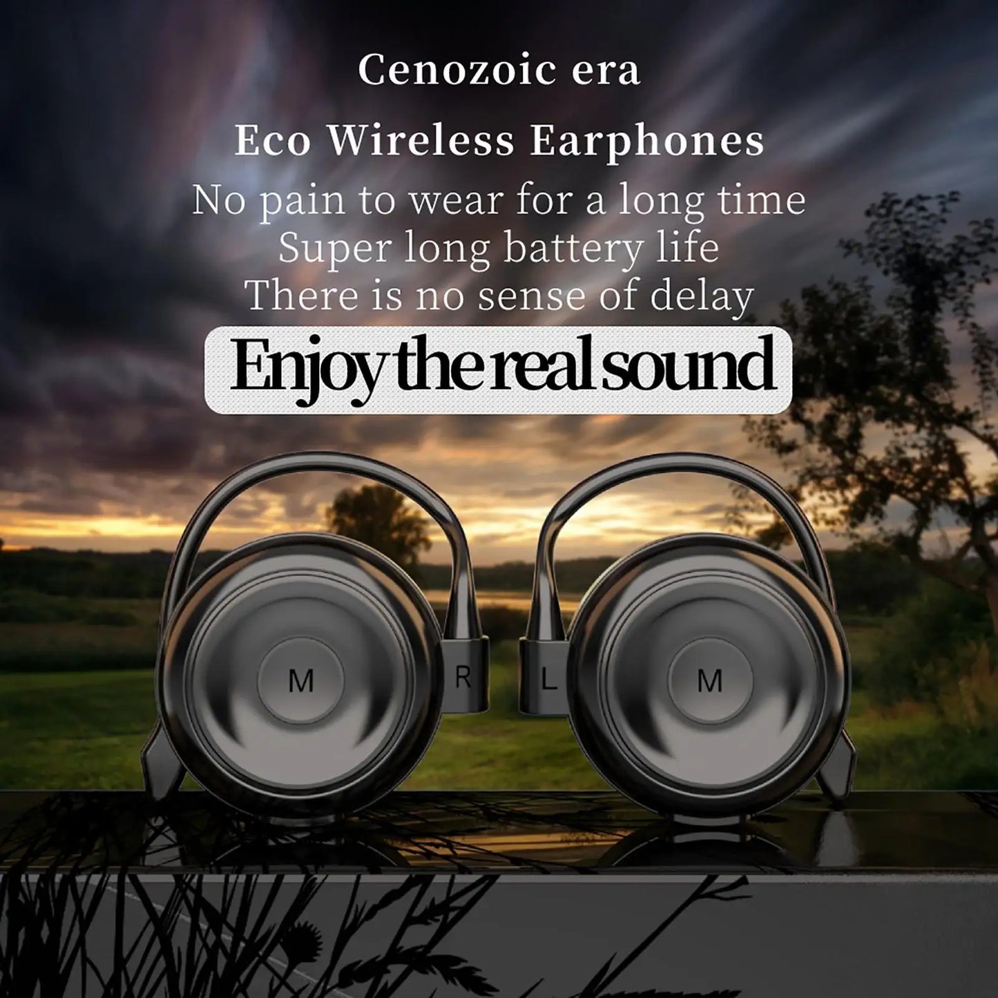 Bluetooth 5.2 Earbuds Ear Clip Headphones Wireless Earphones with Microphone for Workouts Business Clear Sound Noise Reduction