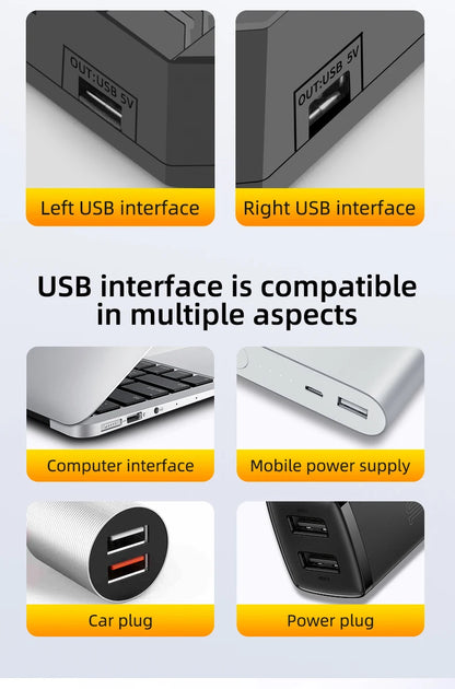 Solar Power Generation Solar Lithium Battery Smart Charger Type-C USB Four-Slot for 3.7V 18650/26650/21700/14500 Batteries