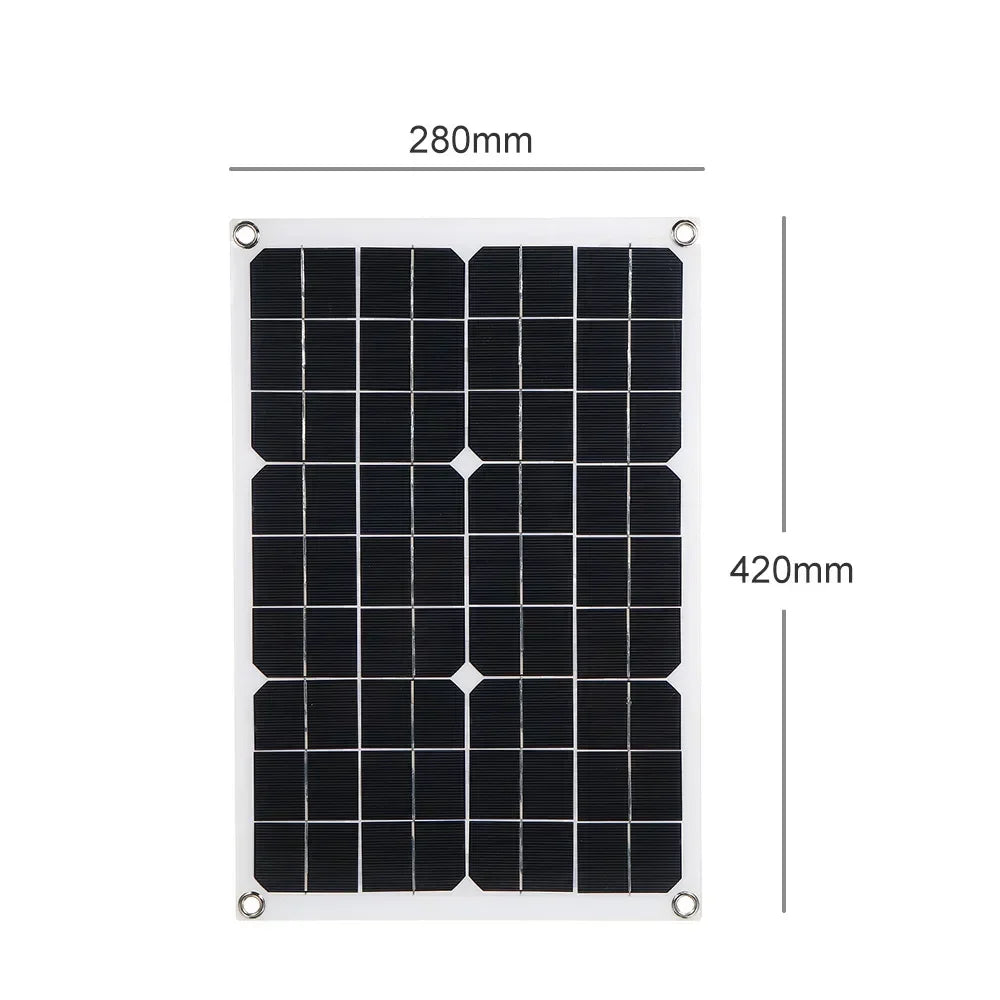 1200W Solar Panel Charger with 100A Controller Dual USB 12V Battery Charging System for Outdoor Camping Car Yacht RV Hiking