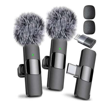 Video Record Microphone Noise Canceling Mini Microphone System 2.4G Intelligent Microphone for iPhone Computer Tablet Camera