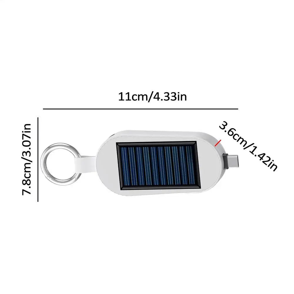 Solar Keychain Charger Solar Power Bank Fast Charging Wireless Charger Solar Pocket Chargers External Power Bank Keychain