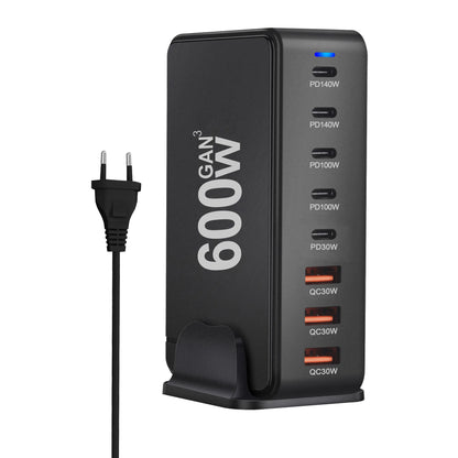 600W Desktop Charging Station USB C 8 Ports Fast Charger for Multiple Devices with 5 USB-C + 3 USB-A Chargers PD PPS 140 W